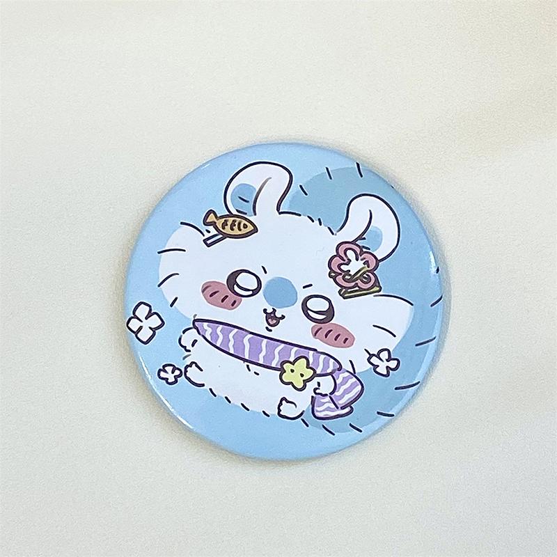 

Chiikawa Cartoon Маленькое круглое карманное зеркало для путешествий Портативное зеркало для девочек Мини Милое зеркало для макияжа Красивый косметический инструмент