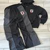 LUXEON Ensemble Sweat à Capuche Zippé et Pantalon de Jogging Rayé Brodé Homme Deux Pièces Hip Hop Sweat Surdimensionné Brodé Ensemble Pantalon Décontracté