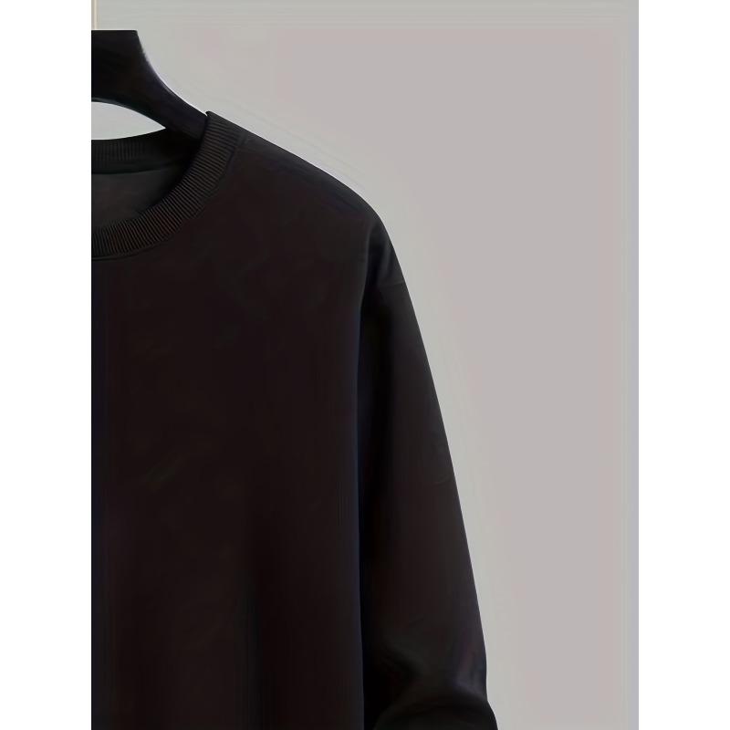 Men'S Black Crewneck Sweatshirt With Spider Print, Casual Style.