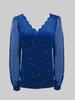 European Style V-Neck Long Sleeve Mesh T-Shirt