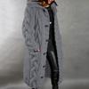 Women Hood Cardigan Large Size Sweater Pocket Single Breasted Long Sleeves Coat