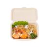 Disposable Lunch 600ml Pack of Commercial ECO&BASIC Boxes, Capacity, 50, Microwaveable, Takeout, Bagasse, Durable, Stain-Resistant, Eco-Friendly,
