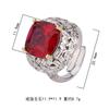 Caibao Square Color Separation Electroplating Powder Yellow Red Corundum Ring Copper Jewelry Zircon Live Streaming Open