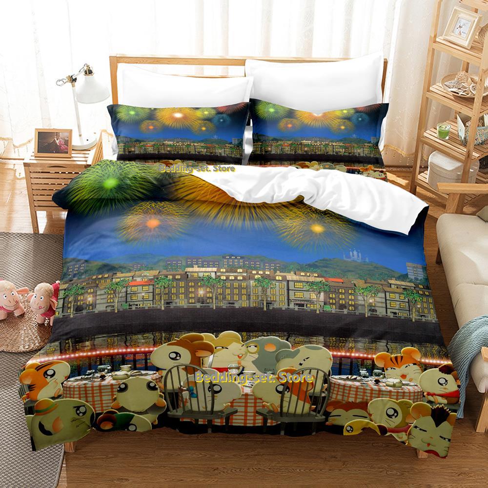 Comforter New Hamtaro Bedding Set Single Twin Full Queen King Size Bed Set Adult Kid Bedroom Three-Piece Suits 3D Print Anime Bed She