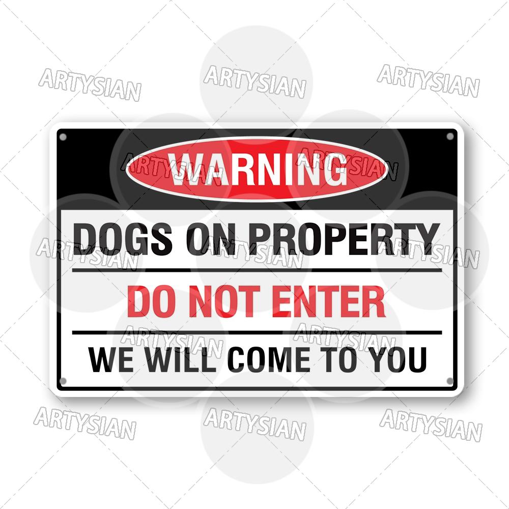 No Dogs Allowed Metal Sign Beware of Dog Private Property Warning Plaque Alert Dog-Free Zone Security Keep Dogs On Lead