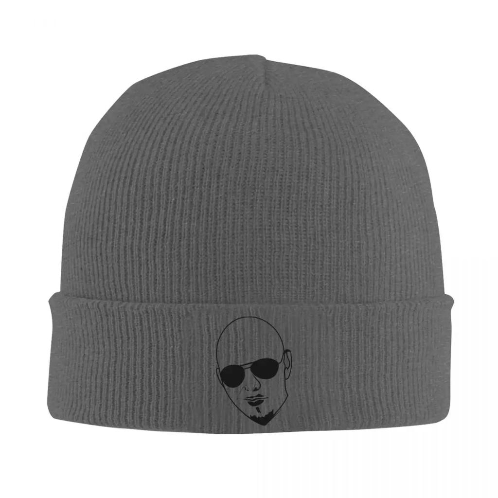 Mr.worldwide Pitbull Singer Silhouette Bonnet Hats Knitting Hat Unisex Adult Cool Elastic Beanie Hats Winter Outdoor Printed Cap