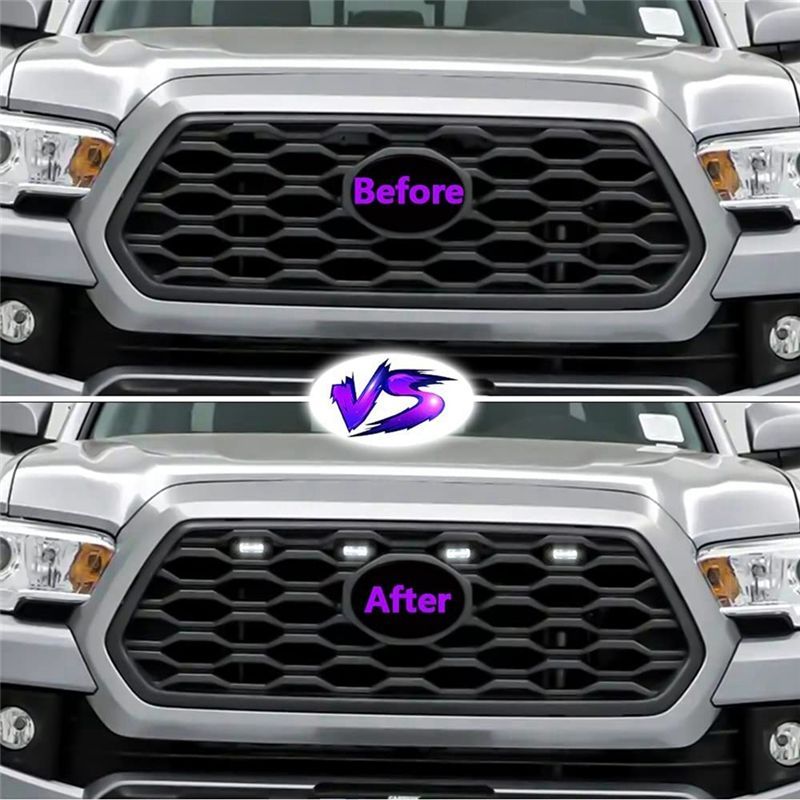 1Set LED Front Grill Lights For Toyota Tacoma Raptor TRD Off Road Sport   External Grill Lamp White Light Replacement
