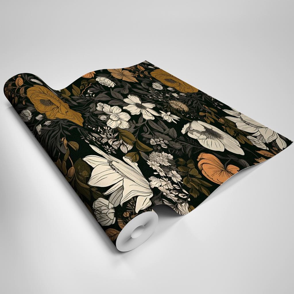 Nordic Style Seamless Splicing Kitchen Living Room Self-adhesive Wallpaper Waterproof Moisture-proof Matte Pvc Plant Wallpaper Wall Sticker