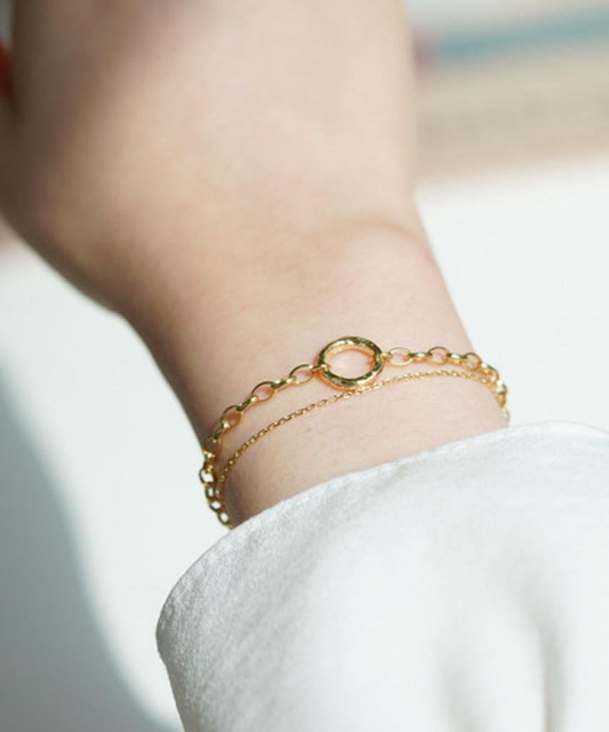Alleun Silver 925 Donut Ethnic Layered Silver Bracelet