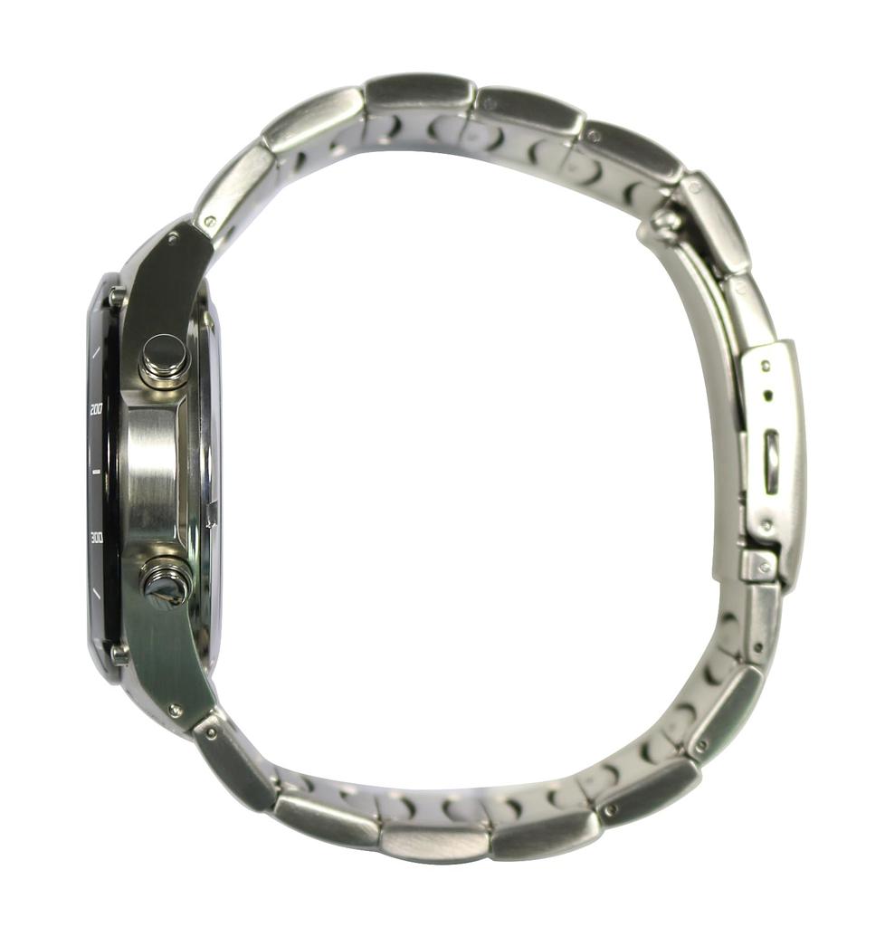 [ARTSTATE AS1771B] Men's Radio-Controlled Watch, Date and Day Display, Stainless Steel, Long Life, 100M Water Resistance