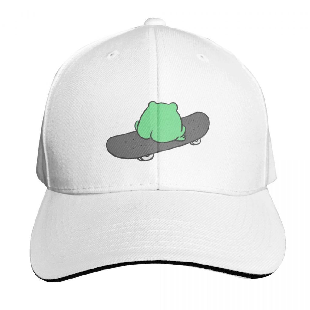 Frog On Skateboard Back View Baseball Cap Golf Hat Unisex Sun Hat Hat Unisex For The Sun Party For Unisex Womens