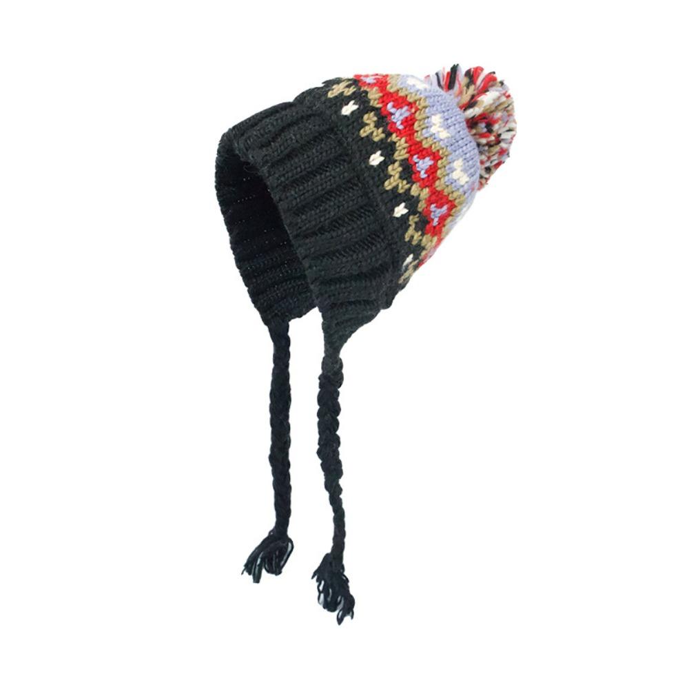 Windproof Children Knitted Hat Autumn Winter Ear Protection Hats Cute Boys Girls Beanie Cap  Kids