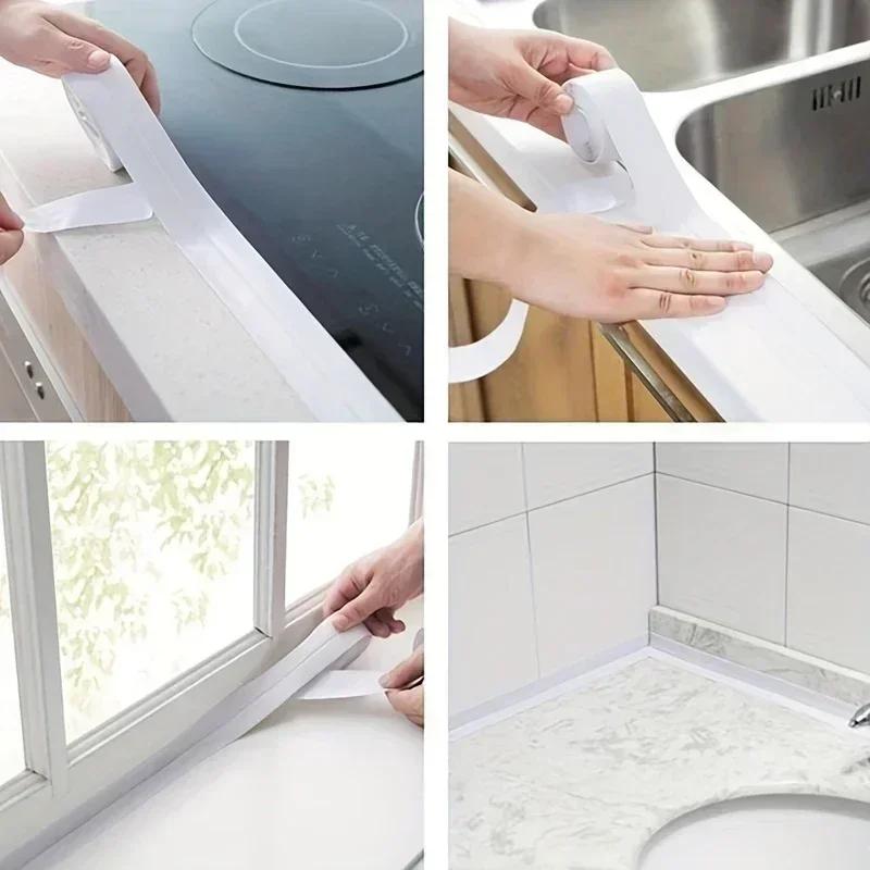 PVC Wasserdichtes Dichtband Badezimmer Toilette Dichtungsbänder Küchenspüle Arbeitsplatte Schimmelbefallschutz Dichtmittel Selbstklebendes Band