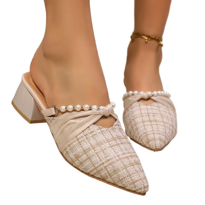 Horký výprodej Boty pro ženy Baotou Dámské sandály Módní přezkový pásek Kancelář a kariéra Léto Plus size Sandály na podpatku