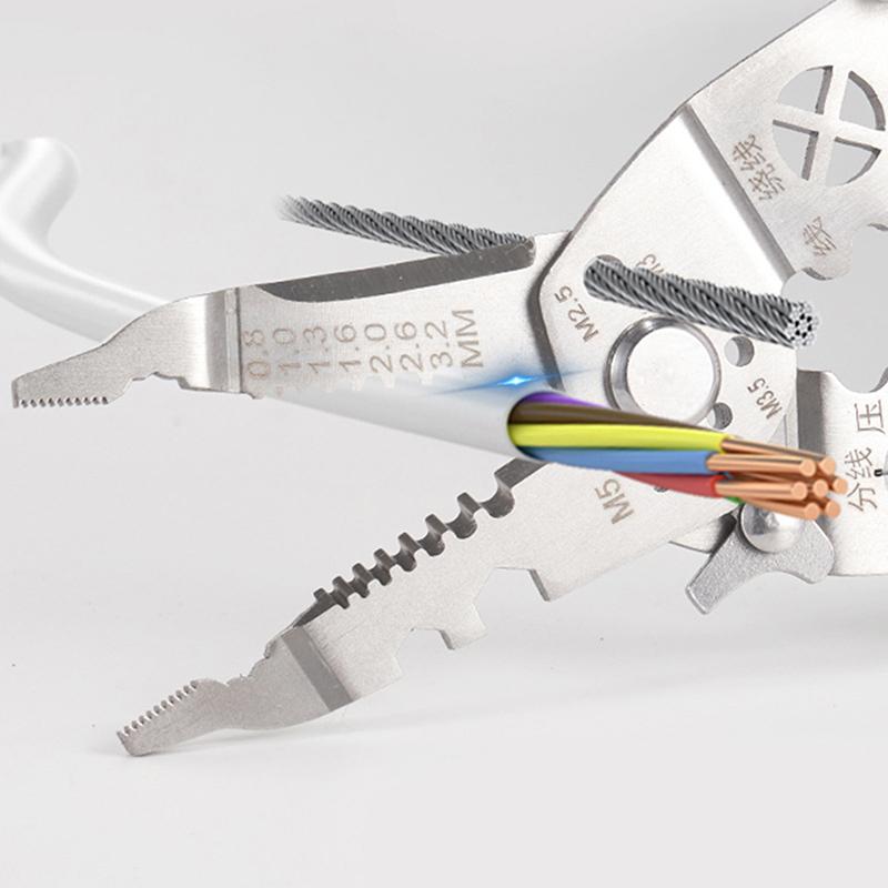 Electrician Specific Wire Stripping Pliers Multifunctional Electricians Maintenance Anti-Slip Stripper Cable Crimper Pliers Tool