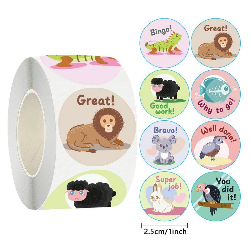 Wholesale New Kids' Motivational Stickers Cute Animal Reward Sticker Friendly Campus Office Classification Self-Adhesive Labe