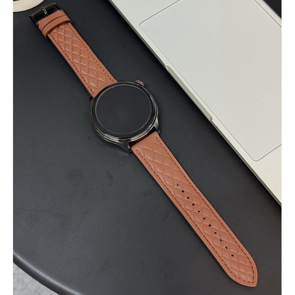 Applicable to Huawei gt5/4 fashion premium strap light luxury rhombus leather watch5/4 GT6pro wristband strap