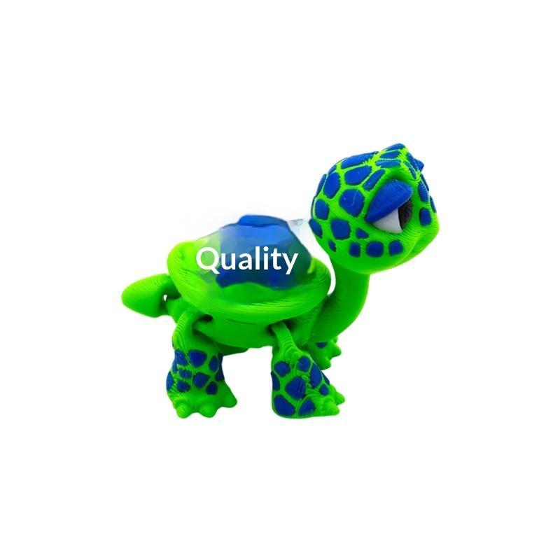Plastic 3D Printed Turtle Model Exquisite Cartoon Simulated Animal Model Movable Joints Desktop Decorations Holiday Gifts