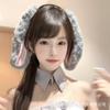 New cute lop ear rabbit ear headband amusement park cartoon photo plush headband female cosplay hair accessories