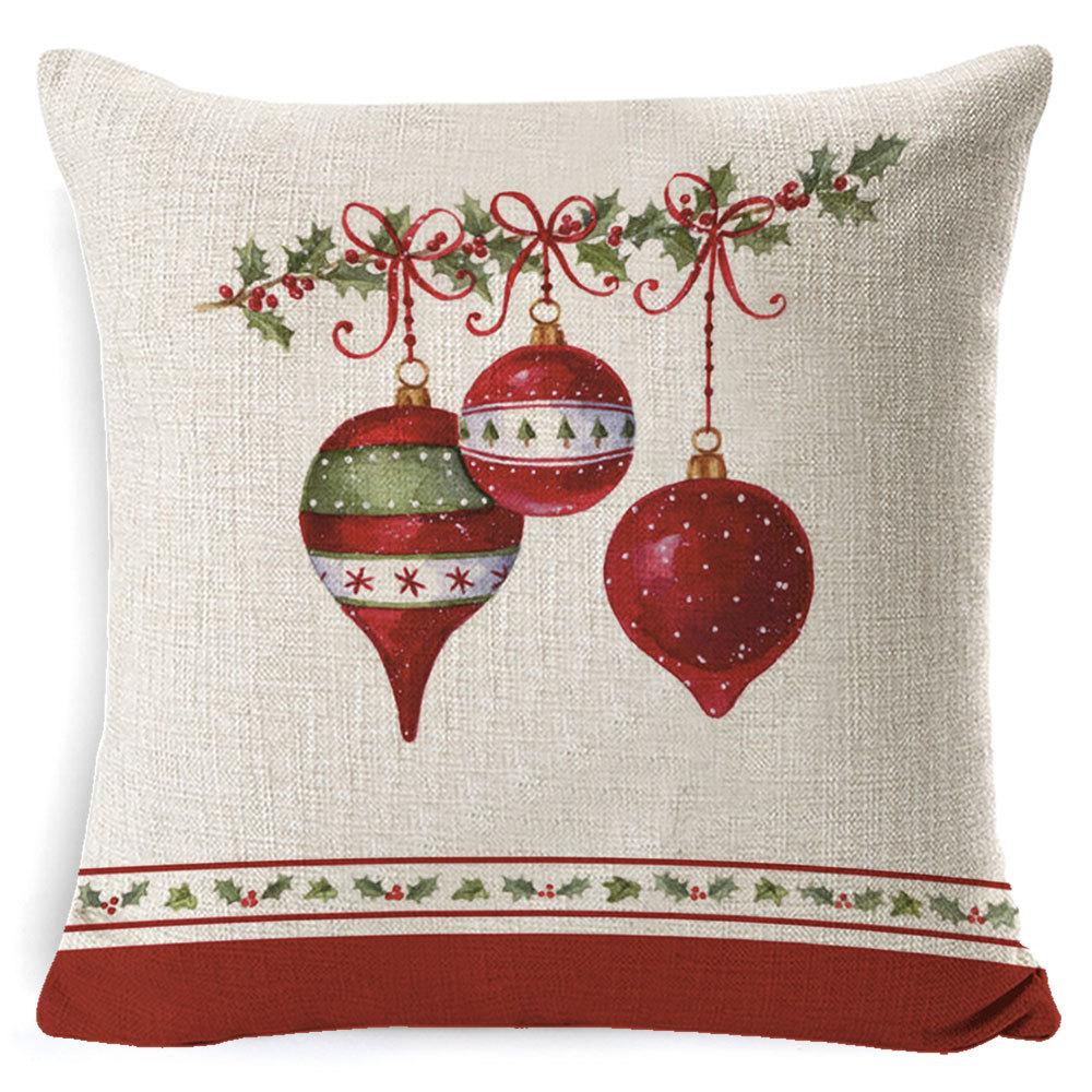 Christmas red and white elk snowflake Christmas tree linen pillow cushion cover home pillow cover European style