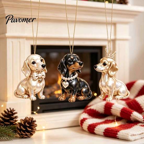 Holiday Dog Advent Calendar 2026 Dachshund Calendar, 24 Days Collectible Surprises with 2D Christmas Ornaments Festive Puppy Figures for Lovers Family