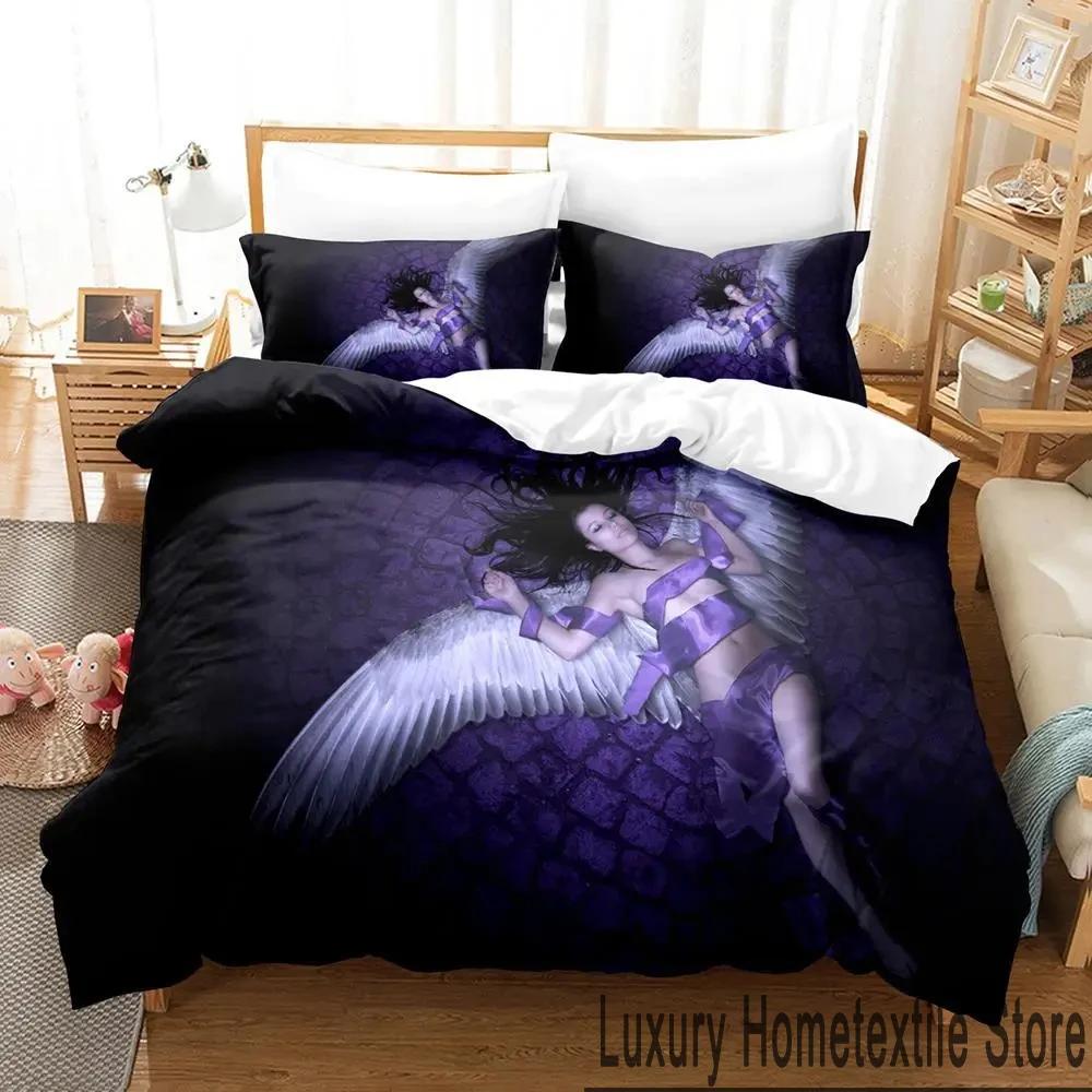 

3D-принт «Ангел-хранитель» Комплект постельного белья для мальчиков и девочек, двуспальная кровать размера «king-size», пододеяльник, наволочка, кровать для мальчиков, для взрослых, домашний текстиль 70x133cm 2pcs
