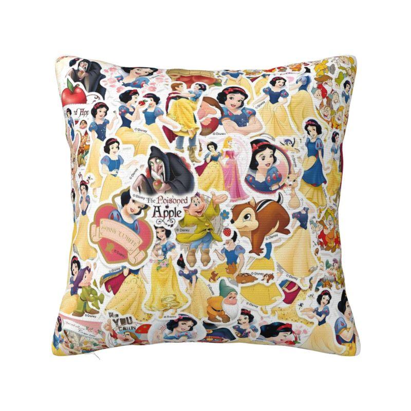 

Disney Snow White And The Seven Dwarfs Cushion Cover Cartoon Fantasy Film Anime Soft Luxury Pillow for Sofa Home Decor 18x18Inch