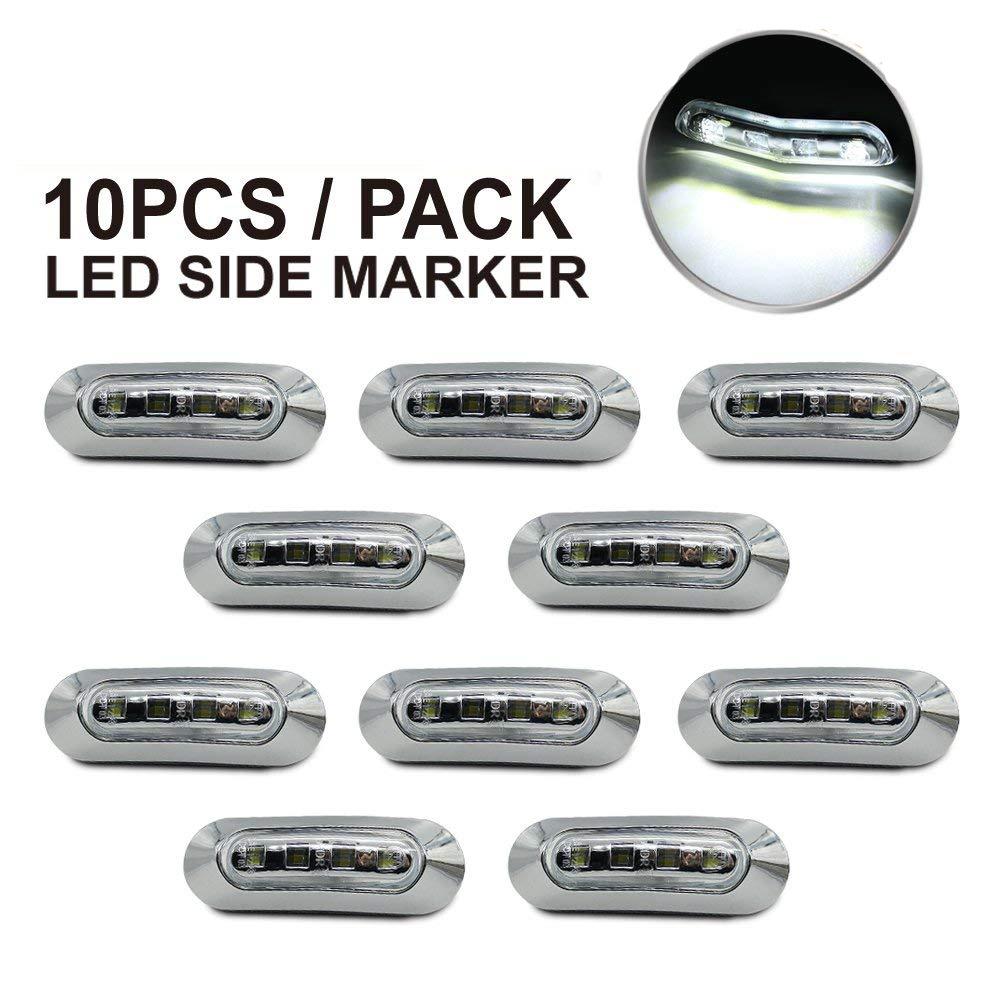 10PCS Amber 12-24V Car Side Mark Lamp for Lorry Truck Bus Trailer Warning Clearance Light Universal 4LED Truck Turn Signal Light