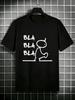Unisexs Trendy Fashion Tshirt Roundneck Casual Shortsleeved Top With The Word Bla In A Fun Cartoonish Style Printed The Front