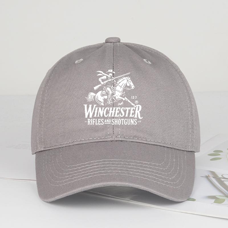 

Winchester Cowboy Logo Print Soft-Top Baseball Cap Soft, Comfortable, Breathable, Adjustable Retro Western Style, Rugged Classic