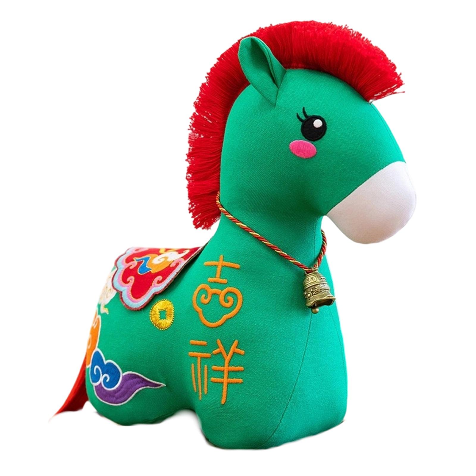 

Horse Year Mascot Doll Folk Flower Cloth Horse Doll Fabric Horse Doll Plush Toy Gift One Size