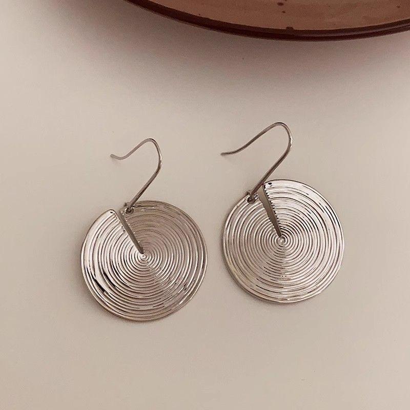 European  American Asymmetric Geometric Studs: Versatile Long Metal Dangle Earrings