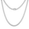 6mm Single Row Zircon Cuban Link Chain Multi-color Trendy Hip Hop Necklace Men