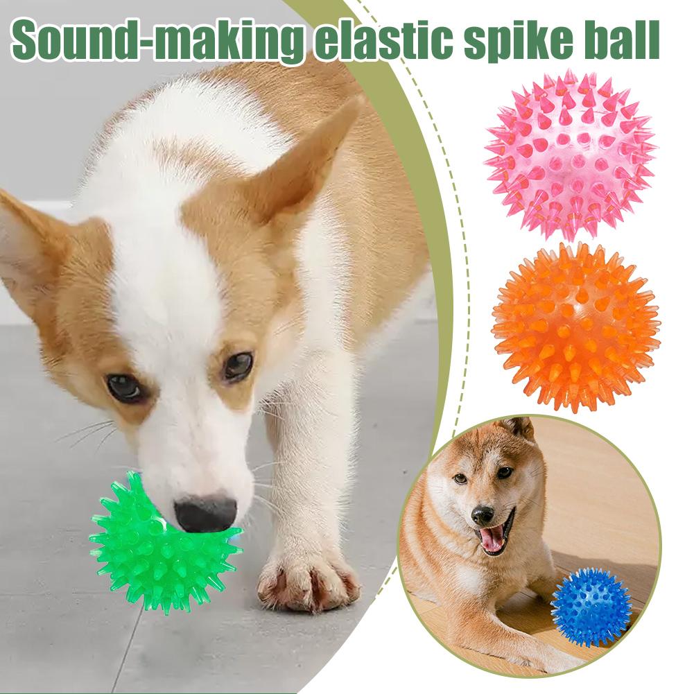 Pet Glow Toy Ball Bite Resistant Stretchy Glowing Sting Ball Dog Teething Cat Interactive Toys Pet Supplies Dog Accessories
