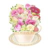 Sanrio Multifunktionell Te-kopp med Rosa Blommor Meddelandekort 656151
