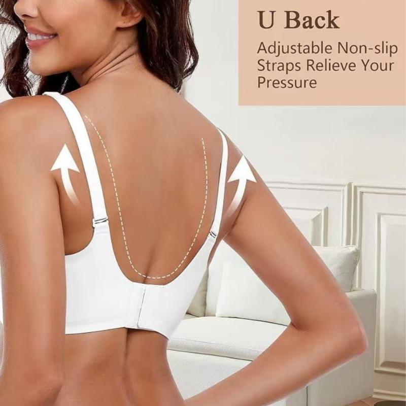 Plus Size Wireless Seamless Soft Support Anti Sagging Gathering Bra For Women