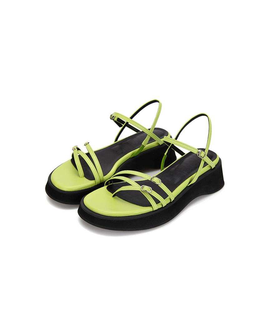 Circle Strap Platform Sandals (Lime)
