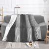 White And Black Polka-Dot Fabric Blanket For Sofa Bed Travel White Black Polka Dot Dots Polka Dot Shadow