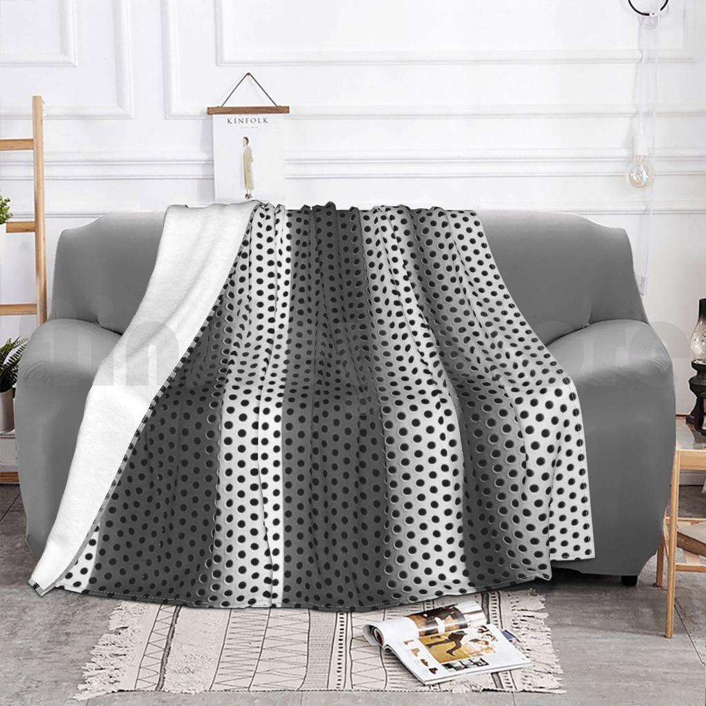 White And Black Polka-Dot Fabric Blanket For Sofa Bed Travel White Black Polka Dot Dots Polka Dot Shadow