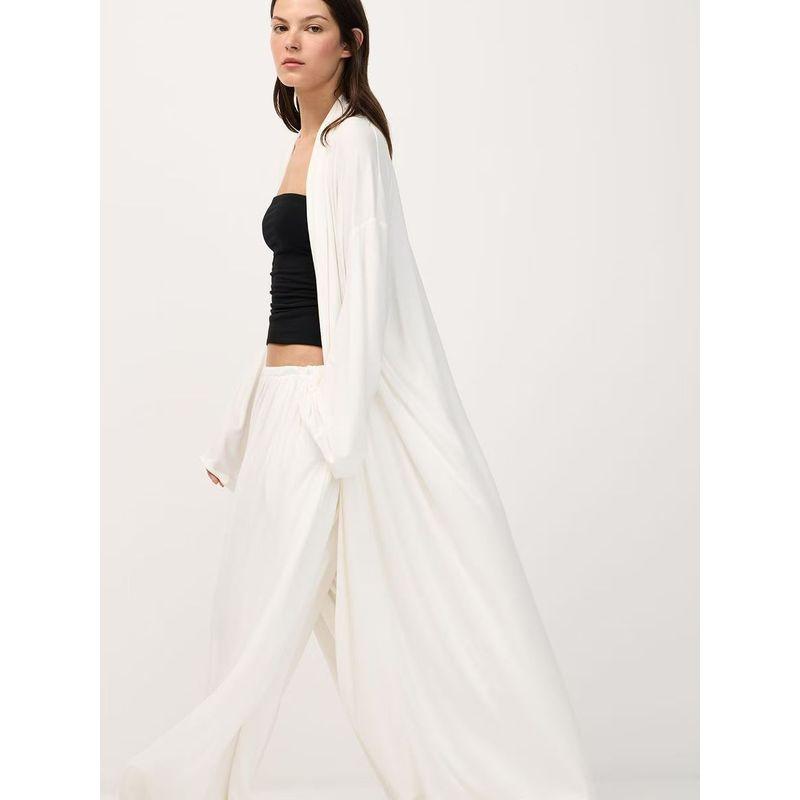 European and American New Fashion Idle Style See-through Loose Top Ankle-tied Trousers Set Top and Pants Set