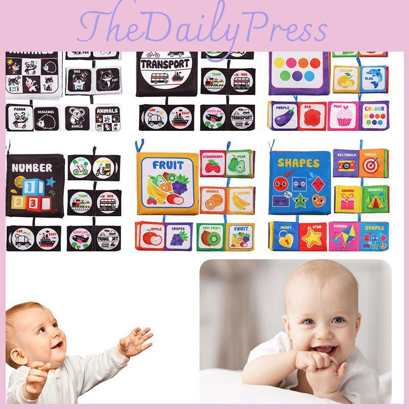 Conjunto de Brinquedos de Livro de Pano Lavável Durável para Crianças Para Aprendizagem Precoce e Brincadeira Interativa Resistente a Rasgos e Produz Som