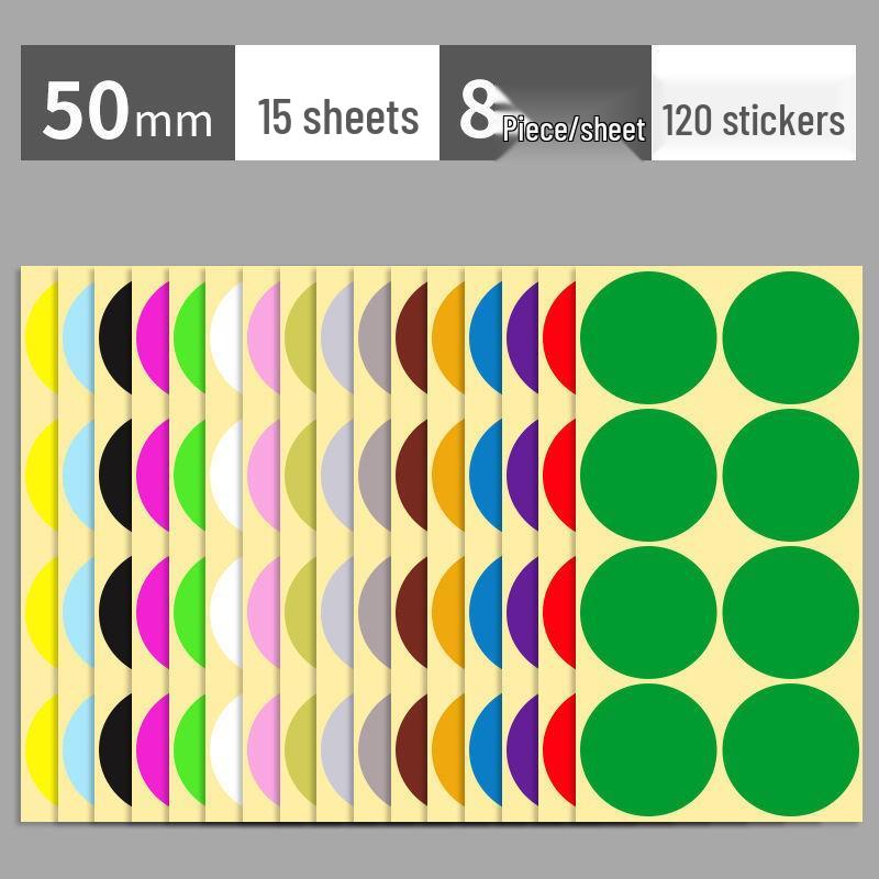 Colorful Round Dot Self-Adhesive Labels for Handwriting