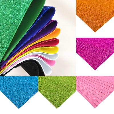 10Pcs Foamiran Glitter Foam Paper DIY Kraft Sponge Paper Gold Powder Glitter Handmade Paper Crafts Wedding Party Supplies