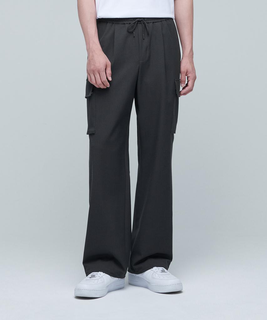 MUSINSA STANDARD Wide Elastic Cargo Slacks [Gray]