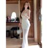 Heavy Industry Nail Drill Suspender Dress Women's Summer Slim Fit Sexy Fishtail Hip Wrap Long Skirt