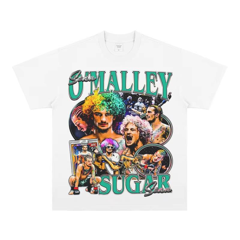 Sean OMalley Sugar Style Collage TShirt Oversized Crew Neck Lightweight Quick Dry Fight Training Street Hip Hop Top