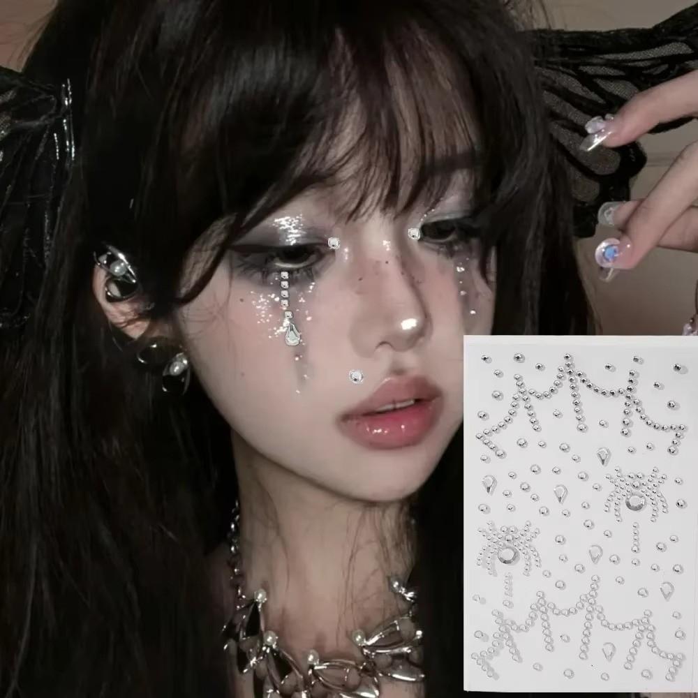 2 PEZZI Adesivi Strass con Motivo di Ragno Cristalli Facciali Lucidi Adesivi di Halloween Carnevale