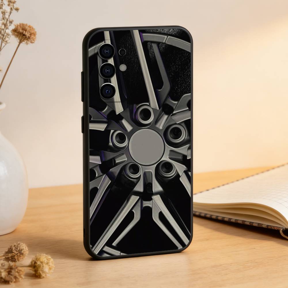 Car Wheel Bone Phone Case For Samsung S25,S24,S21,S22,S23,S30,Ultra,S20,Plus,Fe,Lite,Note,10,Black Cover