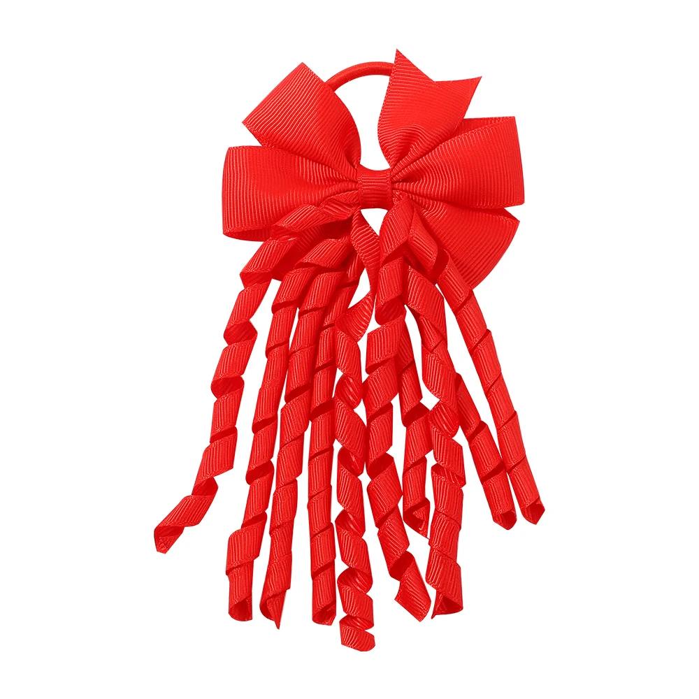 

1 шт. Дитячі гумки для волосся з репсової стрічки, кучеряві бантики-коркери, еластичні гумки для хвостиків для дітей, дитячий подарунок