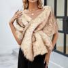 Women's Winter Fashion Faux Fr Scarf Shawl Coat
